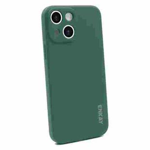 For iPhone 13 Hat-Prince ENKAY Liquid Silicone Shockproof Protective Case Cover (Dark Green)