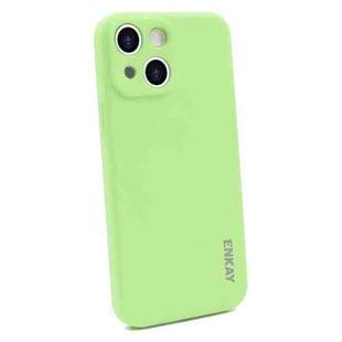 For iPhone 13 Hat-Prince ENKAY Liquid Silicone Shockproof Protective Case Cover (Light Green)