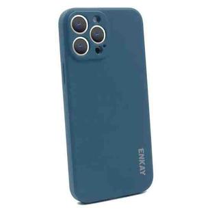 For iPhone 13 Pro Hat-Prince ENKAY Liquid Silicone Shockproof Protective Case Cover (Dark Blue)