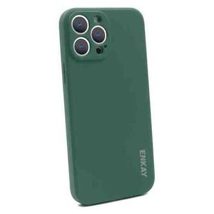 For iPhone 13 Pro Hat-Prince ENKAY Liquid Silicone Shockproof Protective Case Cover (Dark Green)