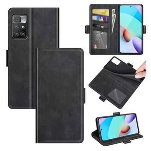 For Xiaomi Redmi 10 Dual-side Magnetic Buckle Horizontal Flip Leather Case with Holder & Card Slots & Wallet(Black)