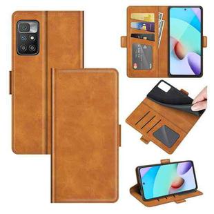 For Xiaomi Redmi 10 Dual-side Magnetic Buckle Horizontal Flip Leather Case with Holder & Card Slots & Wallet(Yellow)