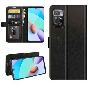 For Xiaomi Redmi 10 R64 Texture Single Horizontal Flip Protective Case with Holder & Card Slots & Wallet& Photo Frame(Black)