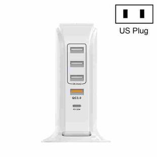 PD-36W PD3.0 + QC3.0 4-port USB Mobile Phone Charging Sailboat Multi Port Charger, US Plug