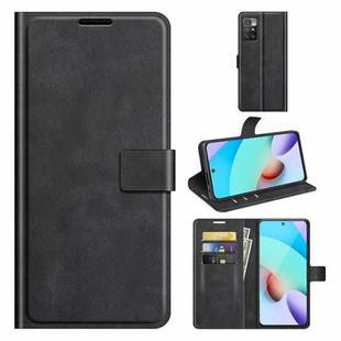 Retro Calf Pattern Buckle Horizontal Flip Leather Case with Holder & Card Slots & Wallet For Xiaomi Redmi 10(Black)