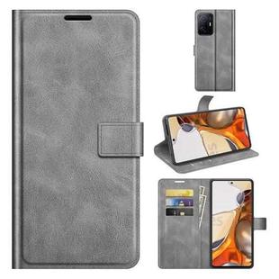 Retro Calf Pattern Buckle Horizontal Flip Leather Case with Holder & Card Slots & Wallet For Xiaomi Mi 11T(Grey)