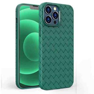 For iPhone 13 Pro Full Coverage Woven Shockproof TPU Case (Green)