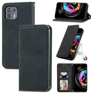 For Motorola Edge 20 Lite Retro Skin Feel Business Magnetic Horizontal Flip Leather Case With Holder & Card Slots & Wallet & Photo Frame(Black)