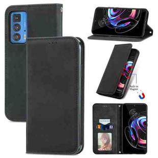 For Motorola Edge 20 Pro Retro Skin Feel Business Magnetic Horizontal Flip Leather Case With Holder & Card Slots & Wallet & Photo Frame(Black)