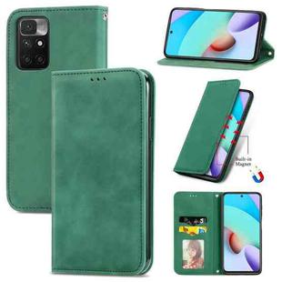 For Xiaomi Rdemi 10 Retro Skin Feel Business Magnetic Horizontal Flip Leather Case With Holder & Card Slots & Wallet & Photo Frame(Green)