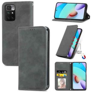 For Xiaomi Rdemi 10 Retro Skin Feel Business Magnetic Horizontal Flip Leather Case With Holder & Card Slots & Wallet & Photo Frame(Grey)