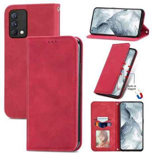 For OPPO Realme Q3 Pro Carnival / Realme GT Master Retro Skin Feel Business Magnetic Horizontal Flip Leather Case With Holder & Card Slots & Wallet & Photo Frame(Red)