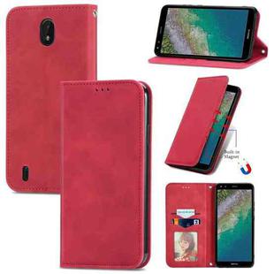 For Nokia C01 Plus Retro Skin Feel Business Magnetic Horizontal Flip Leather Case with Holder & Card Slots & Wallet & Photo Frame(Red)