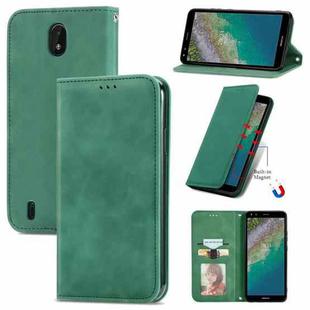 For Nokia C01 Plus Retro Skin Feel Business Magnetic Horizontal Flip Leather Case with Holder & Card Slots & Wallet & Photo Frame(Green)