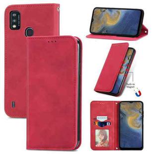 For ZTE A51 Retro Skin Feel Business Magnetic Horizontal Flip Leather Case with Holder & Card Slots & Wallet & Photo Frame(Red)