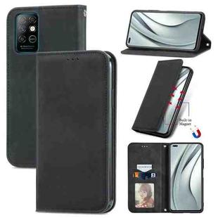 For ZTE A71 Retro Skin Feel Business Magnetic Horizontal Flip Leather Case with Holder & Card Slots & Wallet & Photo Frame(Black)