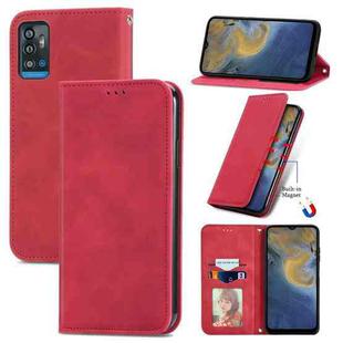 For ZTE A71 Retro Skin Feel Business Magnetic Horizontal Flip Leather Case with Holder & Card Slots & Wallet & Photo Frame(Red)