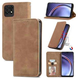 For Huawei Maimang 10 SE Retro Skin Feel Business Magnetic Horizontal Flip Leather Case with Holder & Card Slots & Wallet & Photo Frame(Brwon)