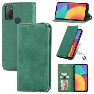 For Alcatel 1S 2021 Retro Skin Feel Business Magnetic Horizontal Flip Leather Case with Holder & Card Slots & Wallet & Photo Frame(Green)