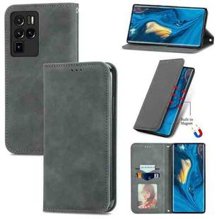 For ZTE Nubia Z30 Pro Retro Skin Feel Business Magnetic Horizontal Flip Leather Case with Holder & Card Slots & Wallet & Photo Frame(Gray)