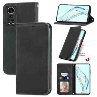 For ZTE Axon 30 5G Retro Skin Feel Business Magnetic Horizontal Flip Leather Case with Holder & Card Slots & Wallet & Photo Frame(Black)