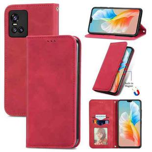 For vivo S10/ S10 Pro Retro Skin Feel Business Magnetic Horizontal Flip Leather Case with Holder & Card Slots & Wallet & Photo Frame(Red)