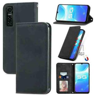 For vivo S7 E Retro Skin Feel Business Magnetic Horizontal Flip Leather Case with Holder & Card Slots & Wallet & Photo Frame(Black)