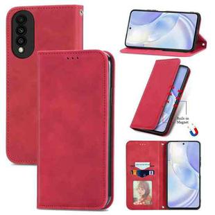 For Huawei nova 8 SE Youth Retro Skin Feel Business Magnetic Horizontal Flip Leather Case with Holder & Card Slots & Wallet & Photo Frame(Red)