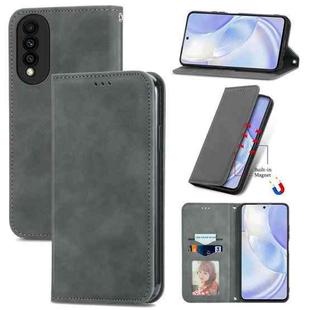 For Huawei nova 8 SE Youth Retro Skin Feel Business Magnetic Horizontal Flip Leather Case with Holder & Card Slots & Wallet & Photo Frame(Gray)