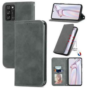 For Blackview A100 Retro Skin Feel Business Magnetic Horizontal Flip Leather Case with Holder & Card Slots & Wallet & Photo Frame(Gray)