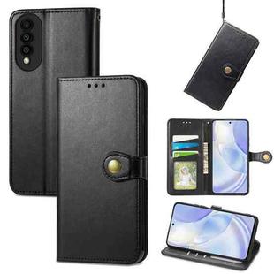 For Huawei Nova 8 SE Youth Solid Color Leather Buckle Phone Case with Lanyard & Photo Frame & Card Slot & Wallet & Stand Function(Black)