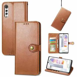 For LG Velvet 2 Pro Solid Color Leather Buckle Phone Case with Lanyard & Photo Frame & Card Slot & Wallet & Stand Function(Brwon)