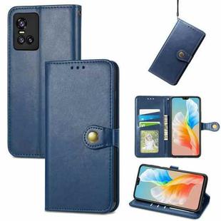 For vivo S10 / S10 Pro Solid Color Leather Buckle Phone Case  (Blue)