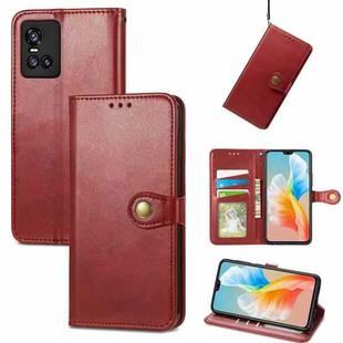 For vivo S10 / S10 Pro Solid Color Leather Buckle Phone Case  (Red)