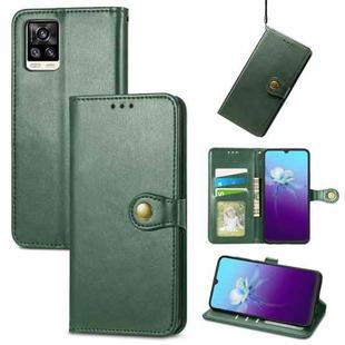 For vivo V20 2021 Solid Color Leather Buckle Phone Case (Green)