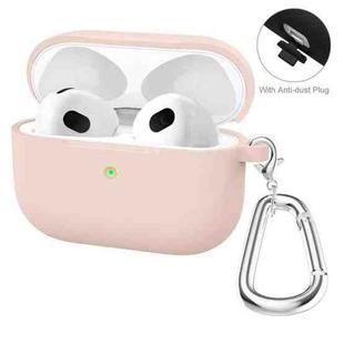 ENKAY Hat-Prince Thickened Silicone Protective Case Shock-Absorbing Cover with Keychain for Apple AirPods 3(Pink)