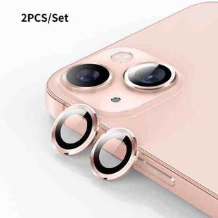 For iPhone 13 ENKAY Hat-Prince Aluminium Alloy + Tempered Glass Camera Lens Cover Film Ring(Pink)