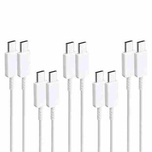 XJ-69 5 PCS 1m 3A USB-C / Type-C to Type-C TPU Charging Sync Data Cable for Mobile Phone(White)