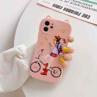 Cartoon Pattern Silicone Shockproof Case For iPhone 12 Pro(Pink)