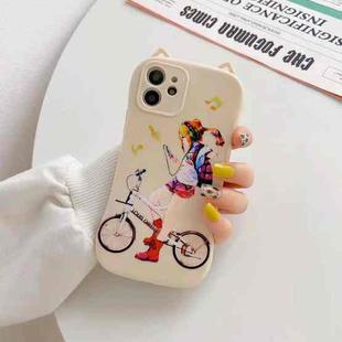 Cartoon Pattern Silicone Shockproof Case For iPhone 12 Pro(Beige)