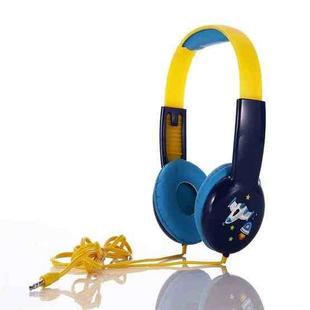 KID101 Portable Cute Children Learning Wired Headphone(Blue Yellow)