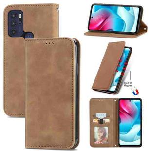 For Motorola  G60 S Retro Skin Feel Business Magnetic Horizontal Flip Leather Case with Holder & Card Slots & Wallet & Photo Frame(Brown)