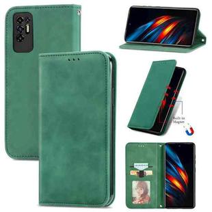 For TECNO Pova 2 Retro Skin Feel Business Magnetic Horizontal Flip Leather Case with Holder & Card Slots & Wallet & Photo Frame(Green)