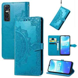 For vivo S7 E Mandala Embossing Pattern Horizontal Flip Leather Case with Holder & Card Slots & Wallet & Lanyard(Blue)