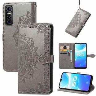 For vivo S7 E Mandala Embossing Pattern Horizontal Flip Leather Case with Holder & Card Slots & Wallet & Lanyard(Gray)