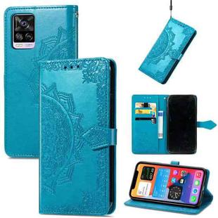 For vivo S7 Mandala Embossing Pattern Horizontal Flip Leather Case with Holder & Card Slots & Wallet & Lanyard(Blue)