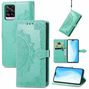 For vivo S7 Mandala Embossing Pattern Horizontal Flip Leather Case with Holder & Card Slots & Wallet & Lanyard(Green)