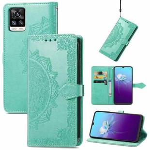 For vivo V20 2021 Mandala Embossing Pattern Horizontal Flip Leather Case with Holder & Card Slots & Wallet & Lanyard(Green)