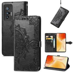 For vivo X70 Mandala Embossing Pattern Horizontal Flip Leather Case with Holder & Card Slots & Wallet & Lanyard(Black)