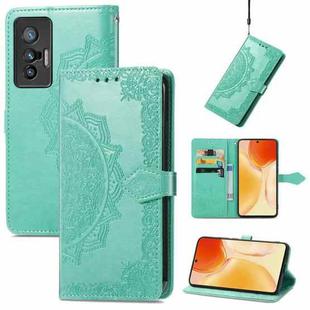 For vivo X70 Mandala Embossing Pattern Horizontal Flip Leather Case with Holder & Card Slots & Wallet & Lanyard(Green)